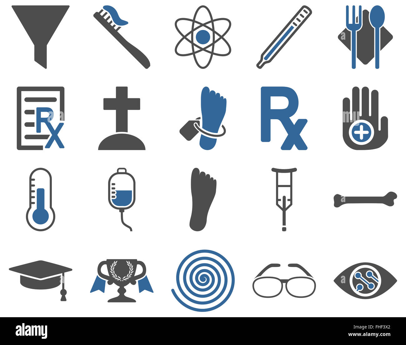 Medical bicolor icone Foto Stock
