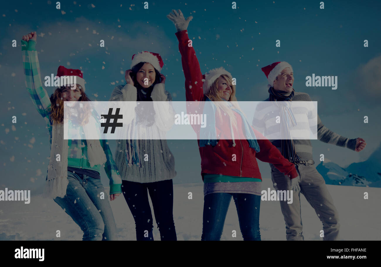Icona hashtag Social Media Blog Post-NOZIONE Foto Stock