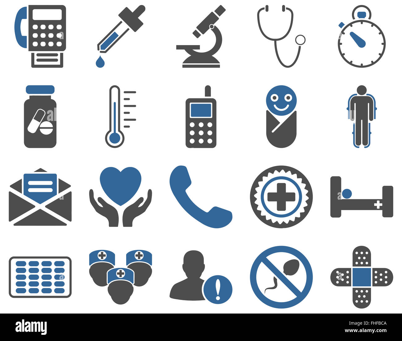 Medical bicolor icone Foto Stock