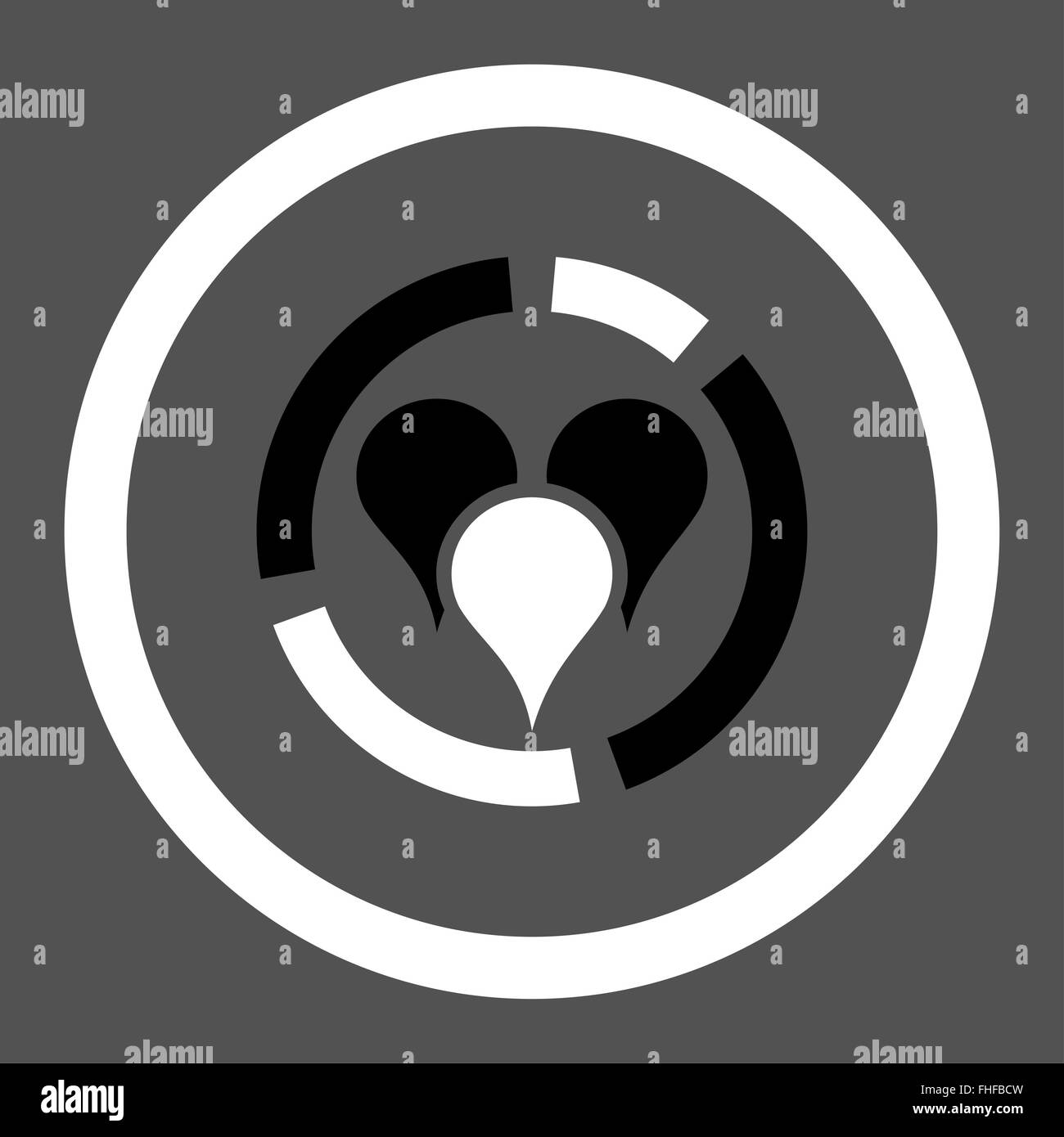 Schema Geo flat colori bianco e nero arrotondato icona glyph Foto Stock
