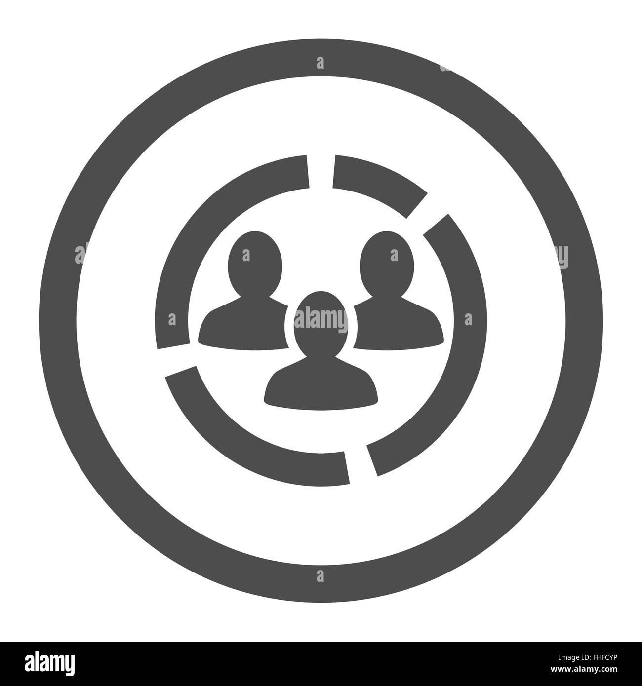Demografia diagramma piatto di colore grigio arrotondati icona vettore Foto Stock
