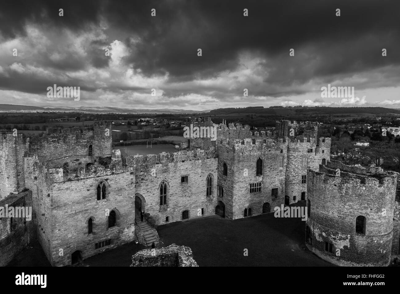 Ludlow Castle, Ludlow, Shropshire, Inghilterra, Regno Unito Foto Stock