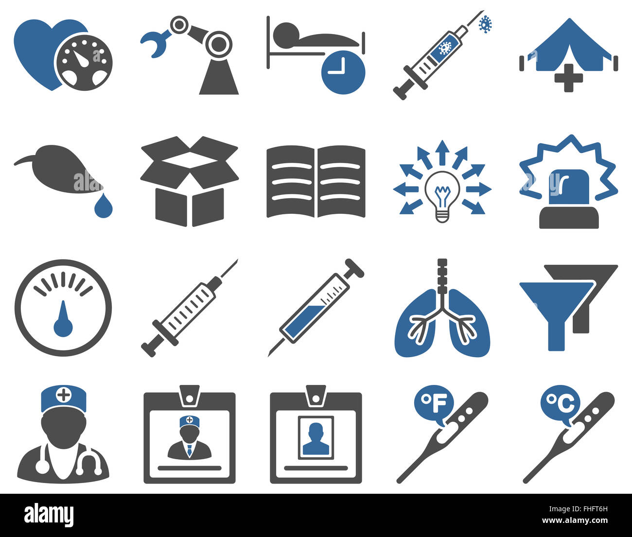 Medical bicolor icone Foto Stock