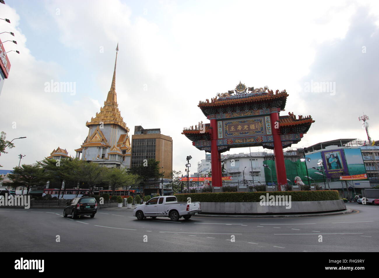 Un tempio buddista e santuario, Bangkok, Thailandia Foto Stock