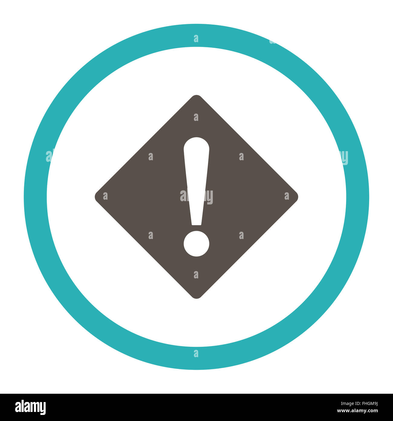 Errore grigio piatto e colori ciano arrotondati icona vettore Foto Stock