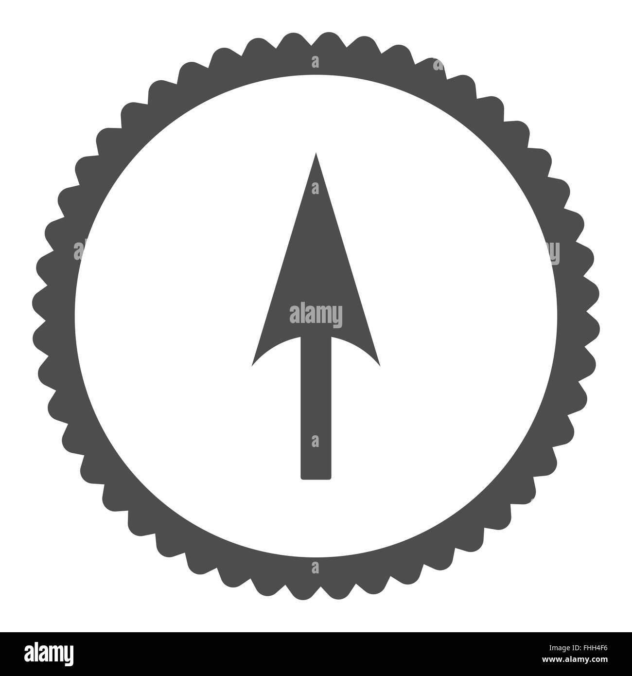 Freccia asse Y piatto di colore grigio round icona timbro Foto Stock