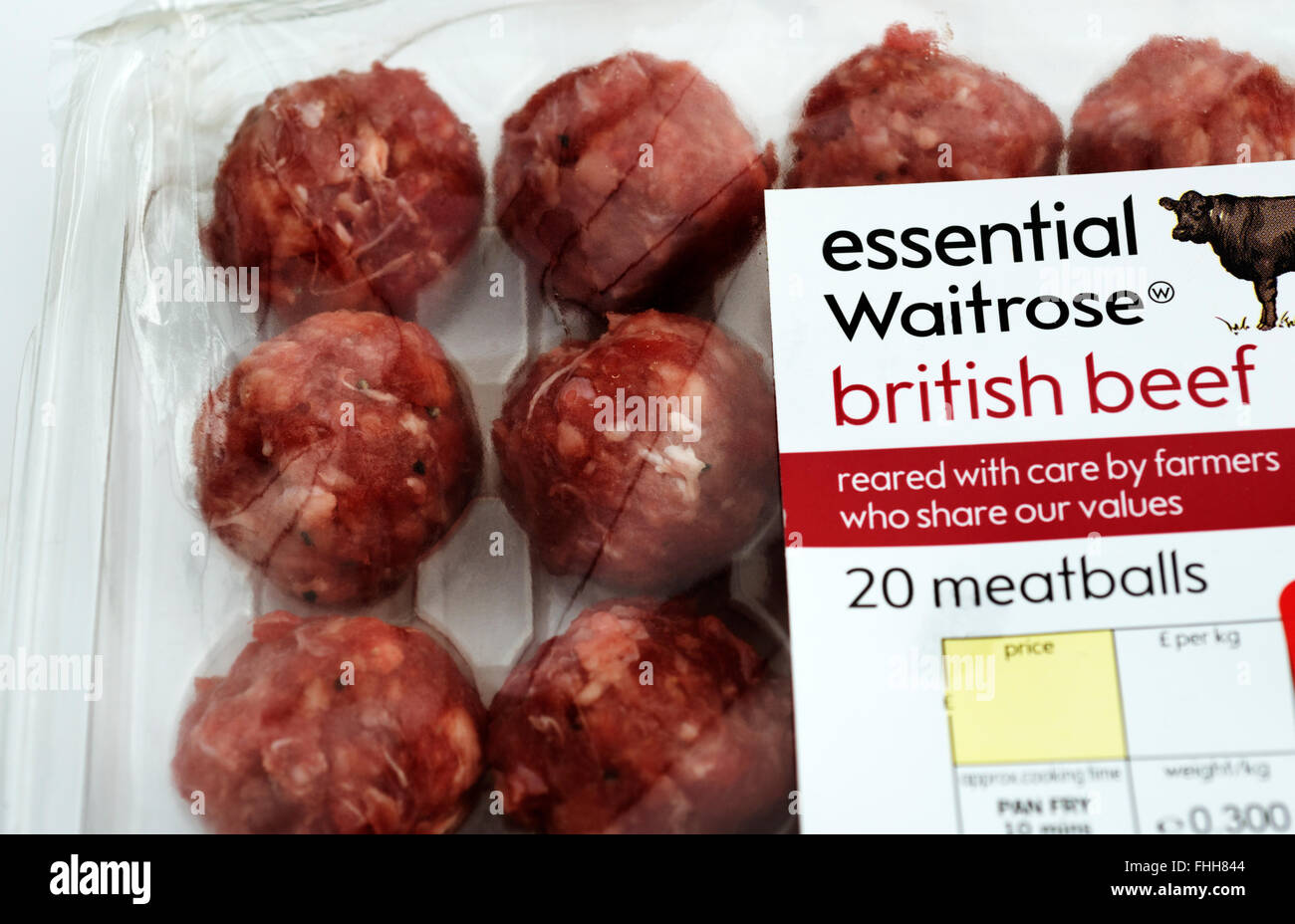 Essential Waitrose britannico polpette di carne di manzo Foto Stock