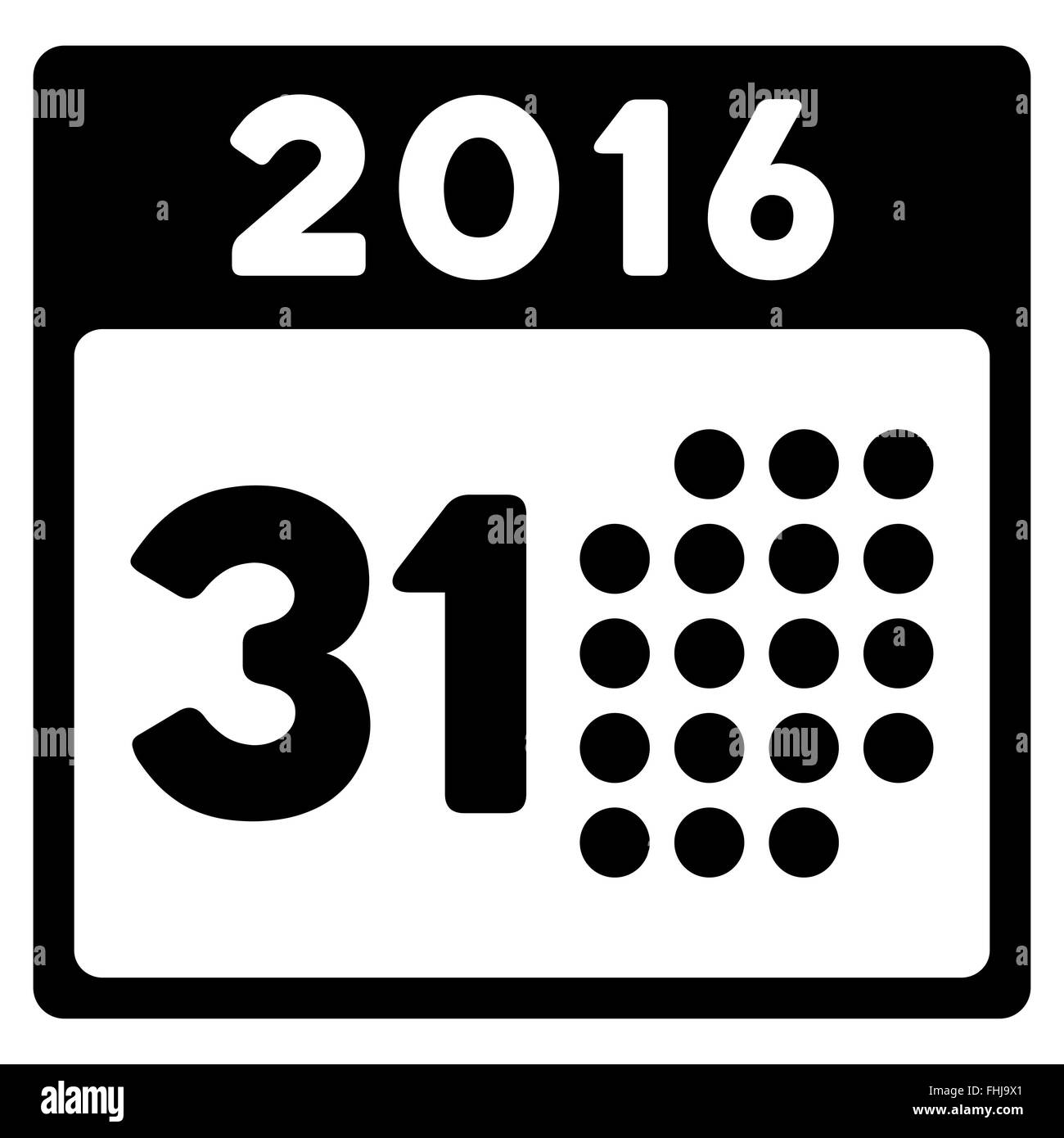 Ultimo mese 2016 Icona data Foto Stock