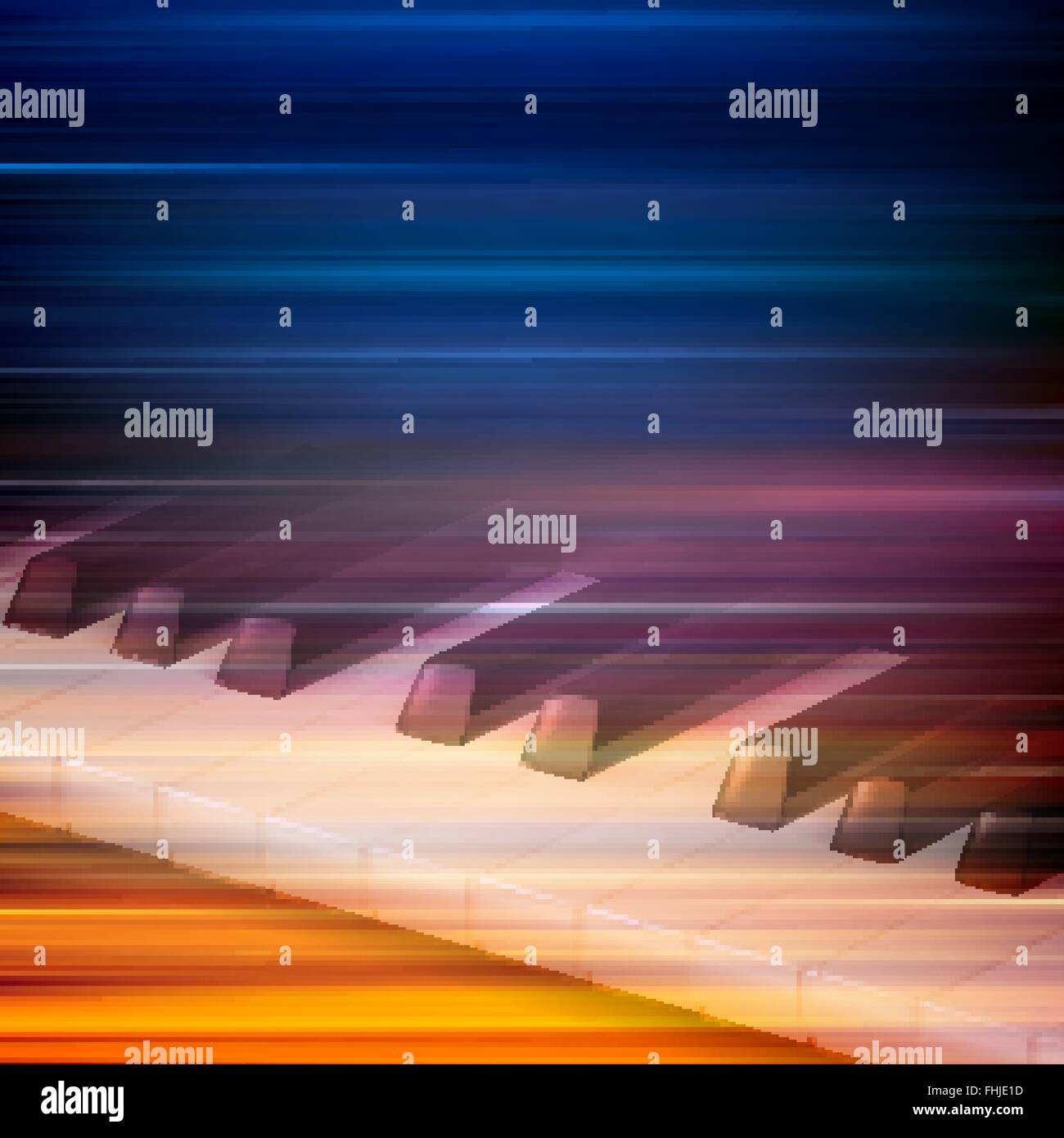 Abstract di sfocatura dello sfondo musicale con tasti di pianoforte Illustrazione Vettoriale