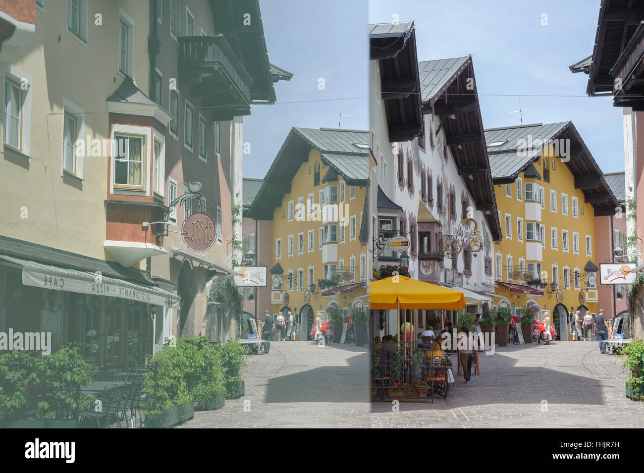 Kitzbühel centro città. Austria. Europa Foto Stock