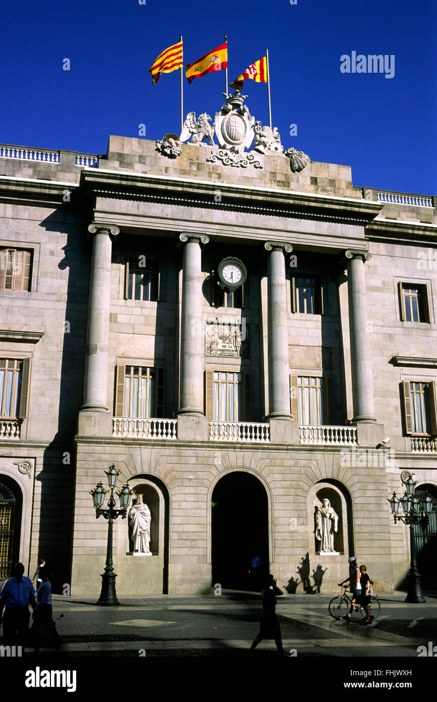Spagna, Barcellona, Barri Gòtic, Ajuntament, Casa de la Ciutat, municipio Foto Stock