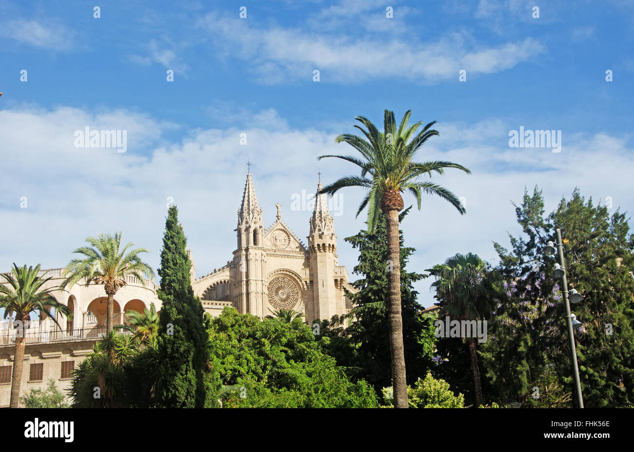 Mallorca, Maiorca, isole Baleari, Spagna, Europa: La Seu, la Cattedrale di Santa Maria di Palma, gotico romana chiesa terminata nel 1601 Foto Stock