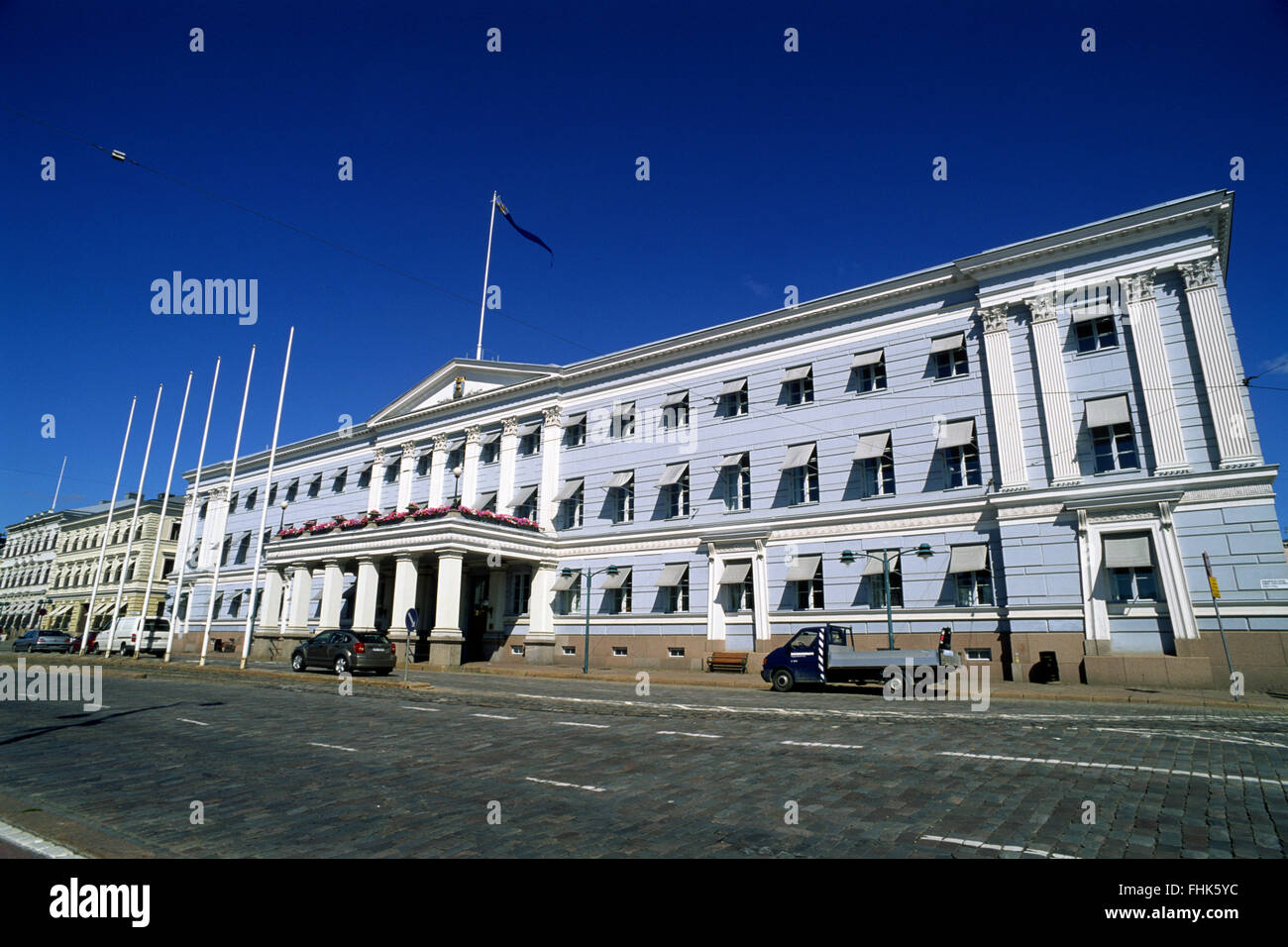 Finlandia, Helsinki, Kauppatori, municipio Foto Stock