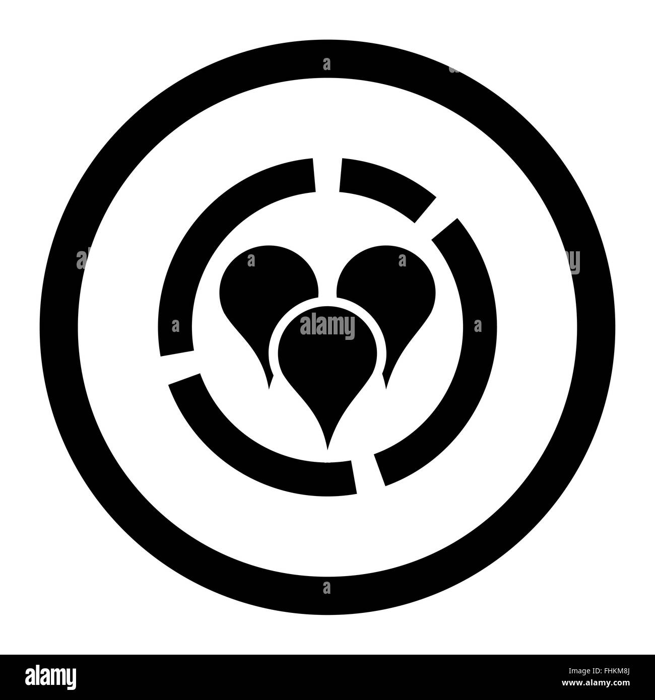 Schema Geo piatta colore nero arrotondato icona glyph Foto Stock