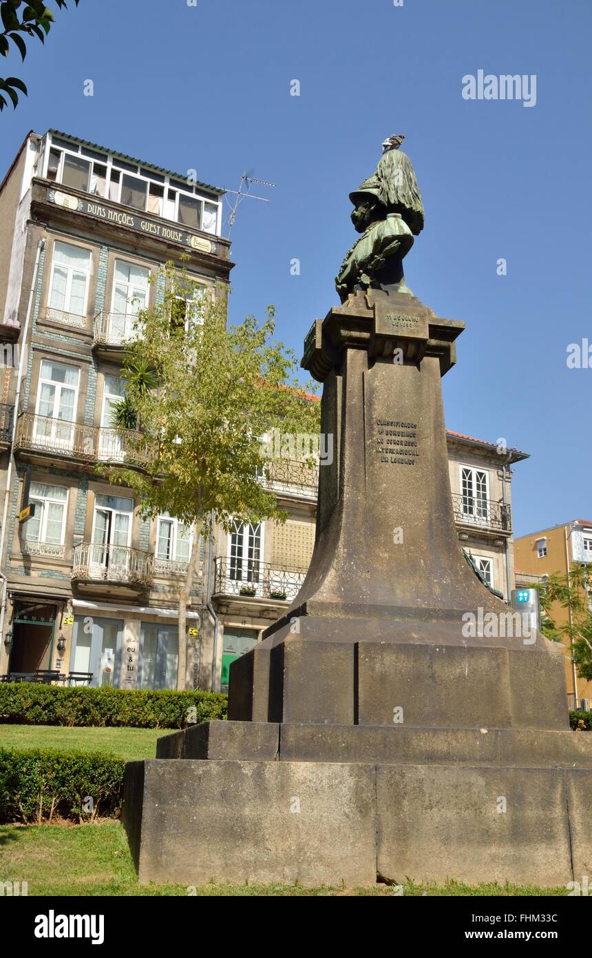 Monumento in memoria di Guilherme Gomes Fernandes a Porto, Portogallo Foto Stock