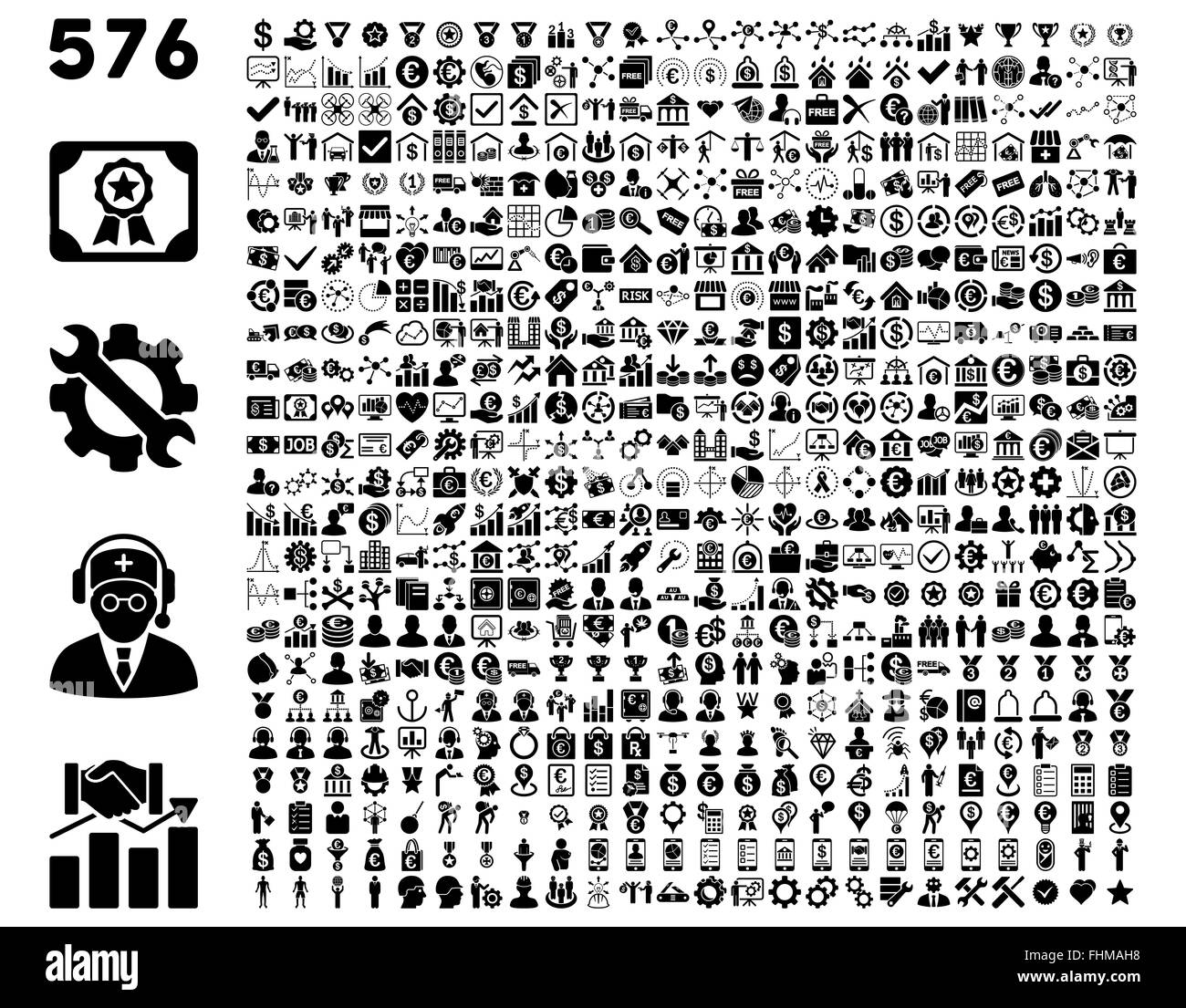 Appartamento Le icone della barra degli strumenti Foto Stock
