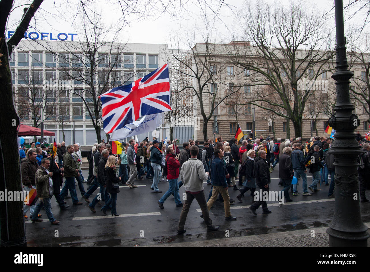 Dimostrazione da parte tedesca AfD a Berlino, Germania. Foto Stock
