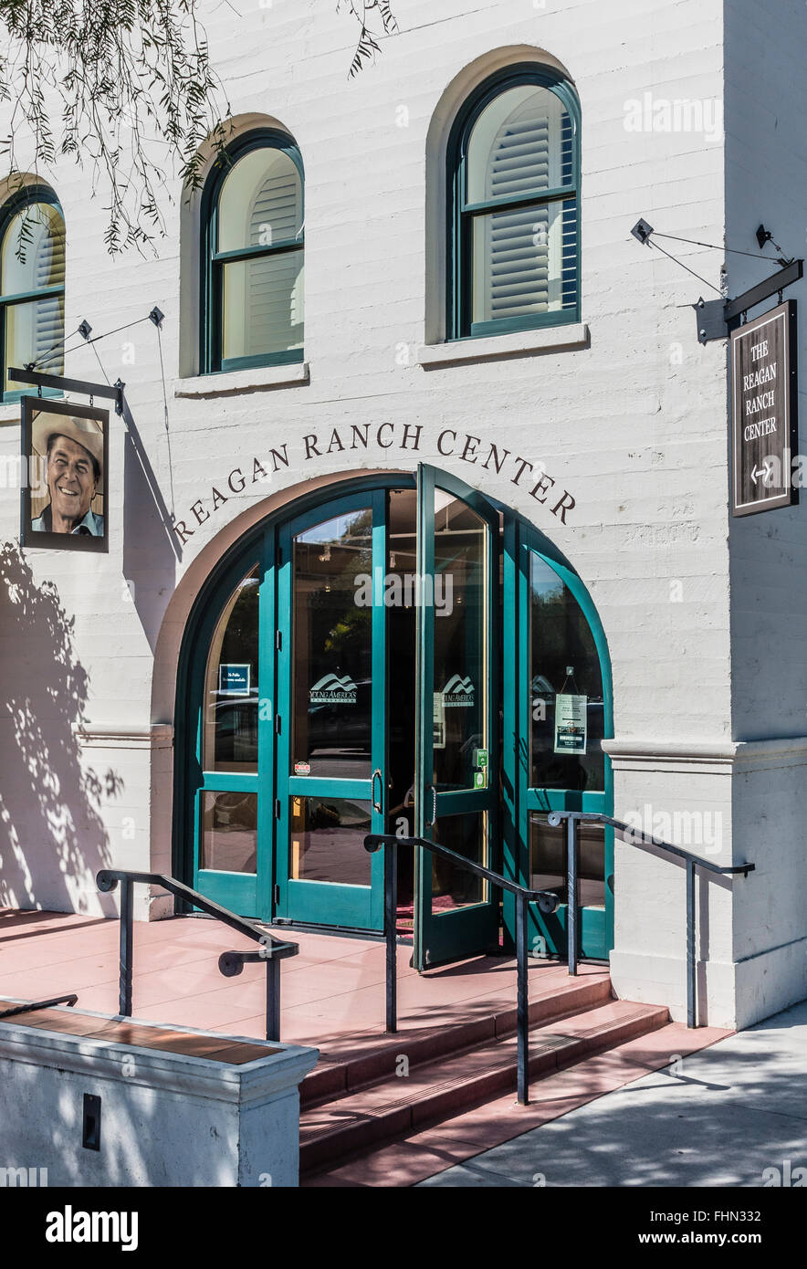 L'ingresso al Ranch di Reagan Center gestito dal giovane America's Foundation a Santa Barbara, California. Foto Stock