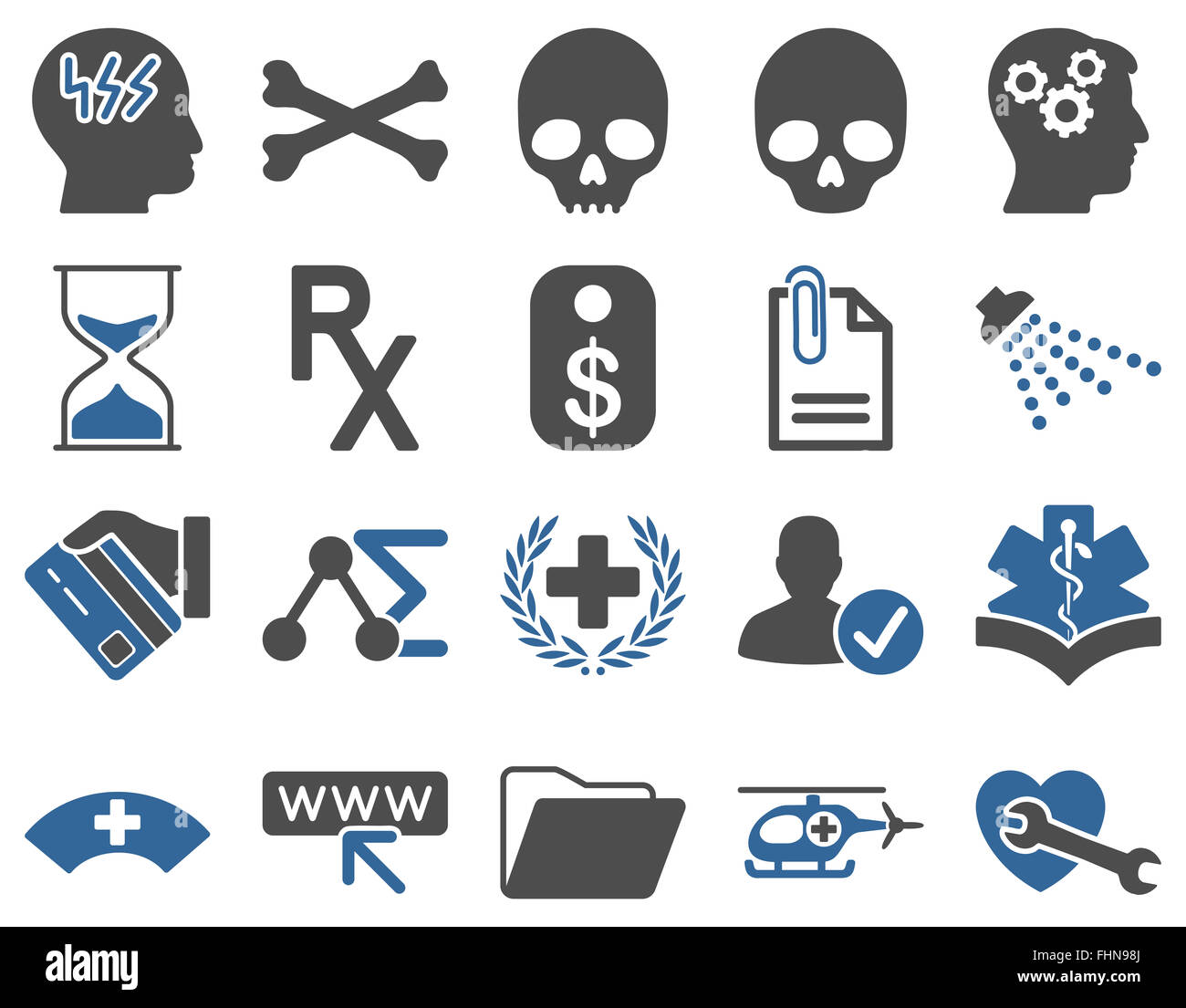Medical bicolor icone Foto Stock