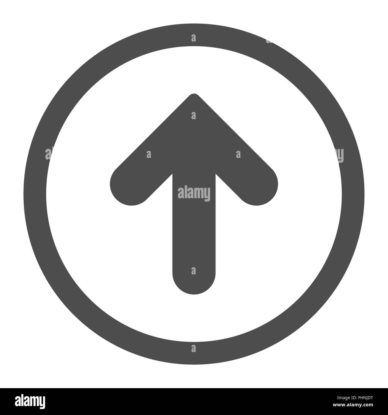Freccia verso l'alto piatto di colore grigio arrotondati icona raster Foto Stock