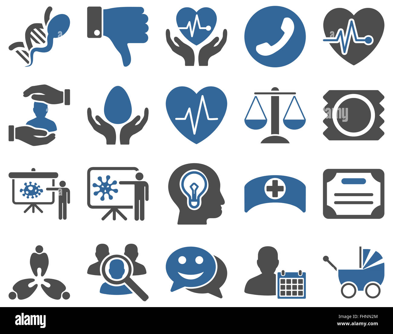 Medical bicolor icone Foto Stock