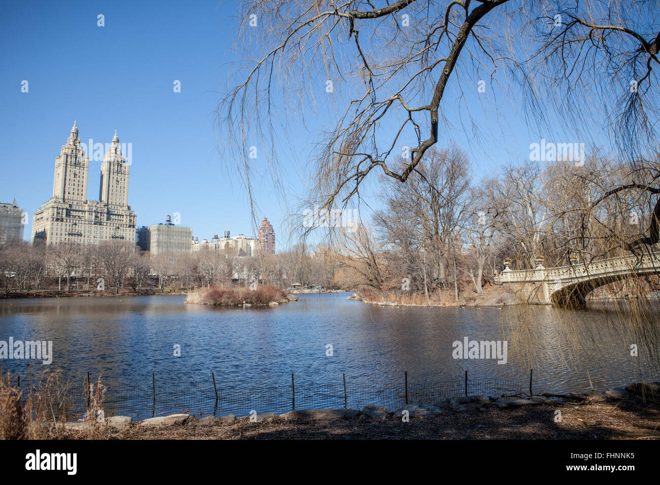 Central Park in una giornata di sole in inverno Foto Stock