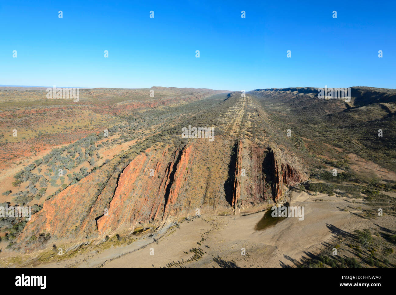 Veduta aerea delle West MacDonnell Ranges, Northern Territory, NT, Australia Foto Stock