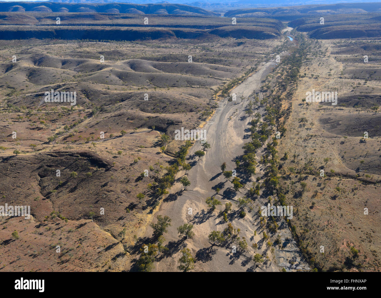 Veduta aerea delle West MacDonnell Ranges, Northern Territory, NT, Australia Foto Stock