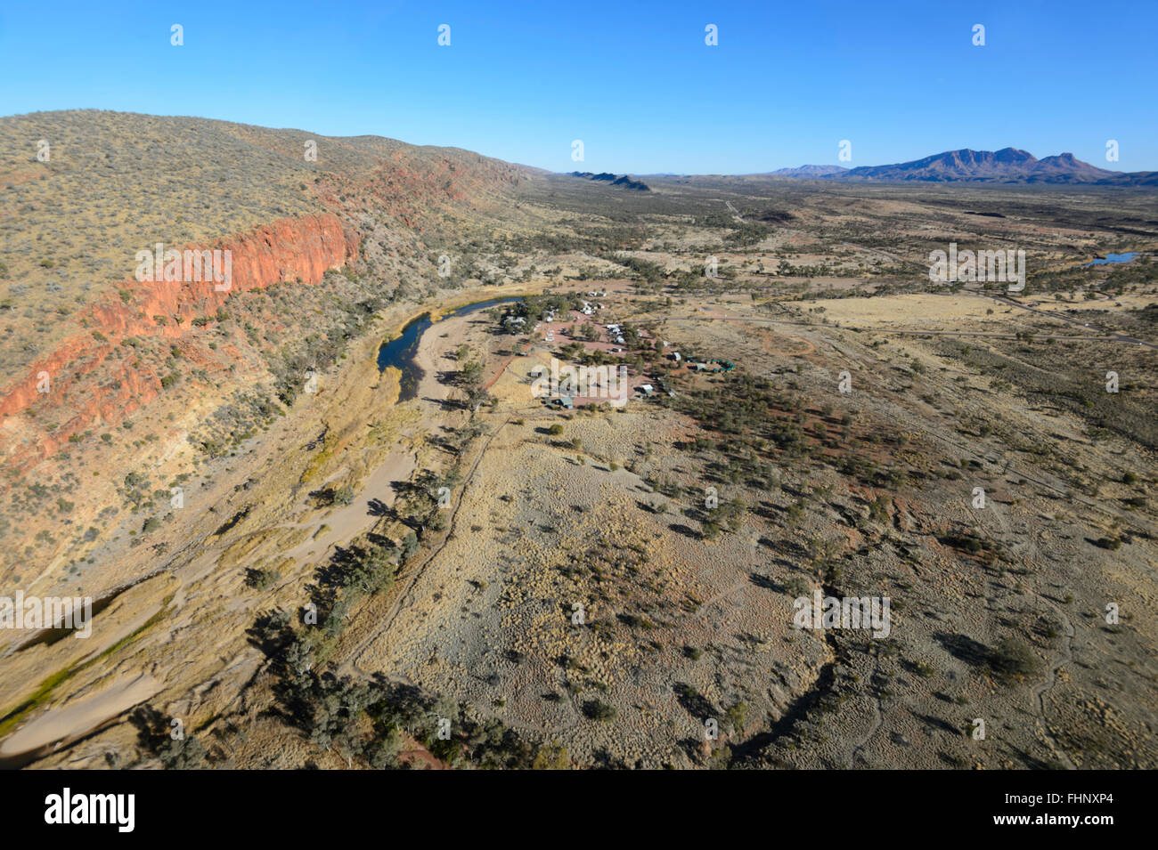 Veduta aerea delle West MacDonnell Ranges, Northern Territory, NT, Australia Foto Stock