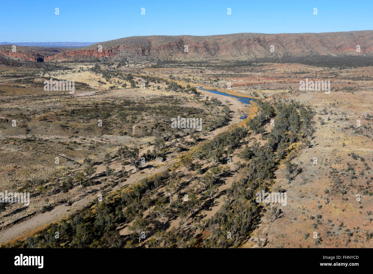 Veduta aerea delle West MacDonnell Ranges, Northern Territory, NT, Australia Foto Stock