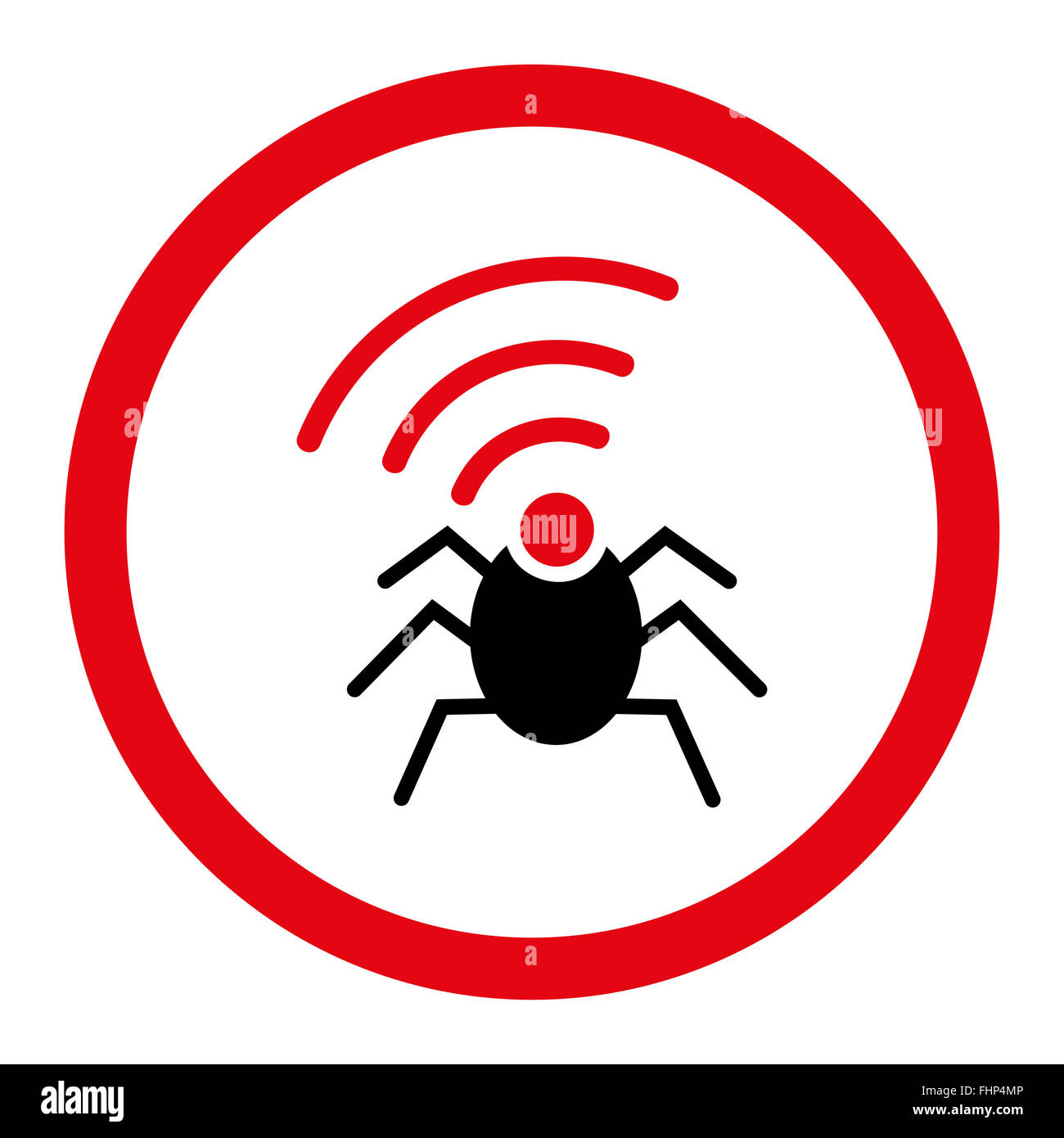Radio Spy bug piatto rosso intenso e colori nero arrotondato icona glyph  Foto stock - Alamy