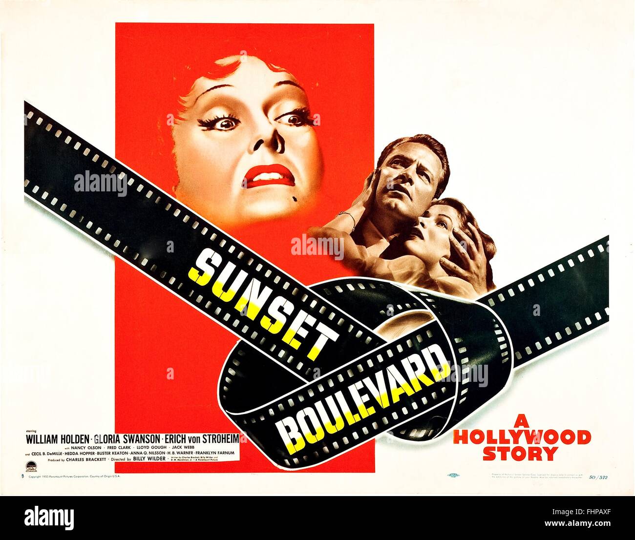 GLORIA SWANSON, William Holden, NANCY OLSON, Sunset Boulevard, 1950 Foto Stock