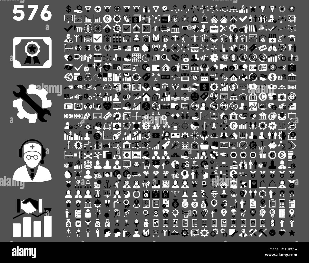 Appartamento Le icone della barra degli strumenti Foto Stock