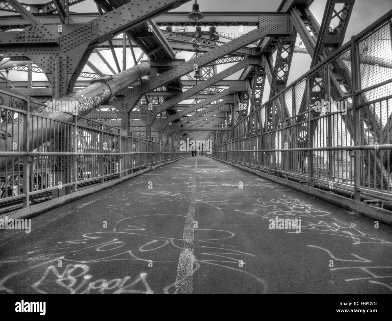 Percorso pedonale del Williamsburg Bridge Foto Stock
