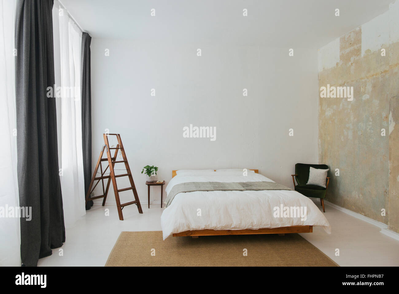 Minimalista design scandinavo camera da letto Foto Stock