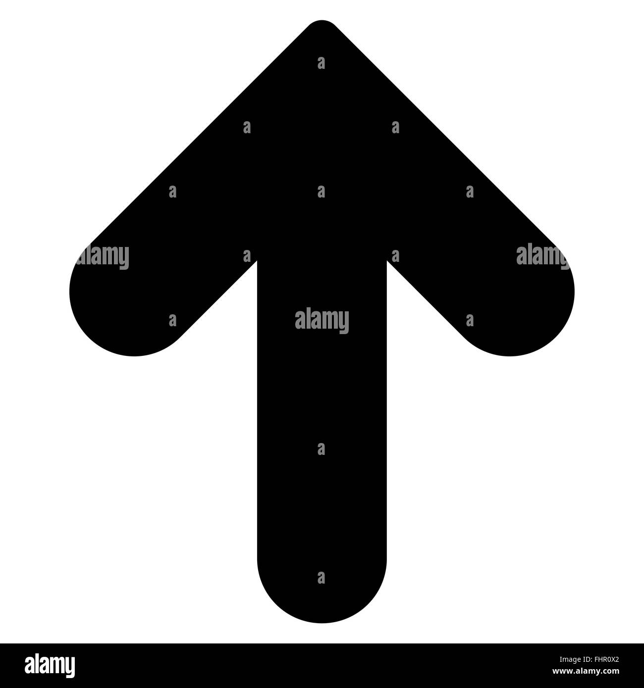 Freccia verso l'alto piatto nero icona del colore Foto Stock