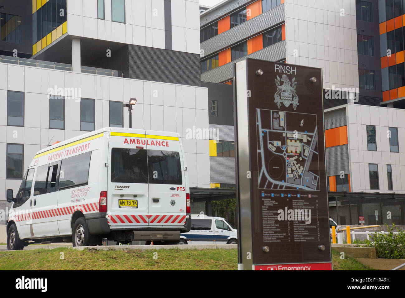 Royal North Shore hospital facility in Sydney Nord vicino a St Leonards, Nuovo Galles del Sud, Australia Foto Stock