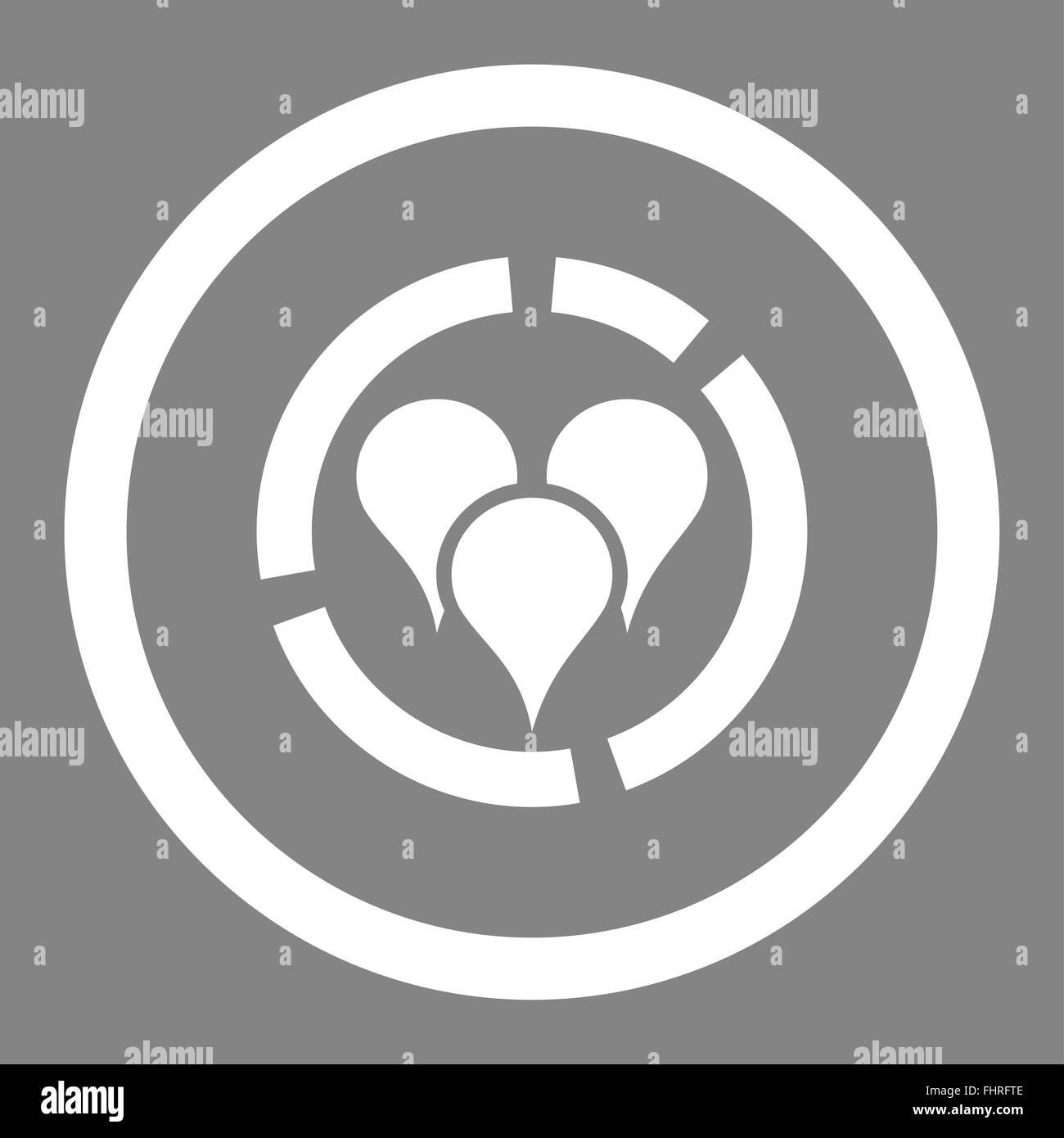 Schema Geo piatto bianco arrotondati di colore icona glyph Foto Stock