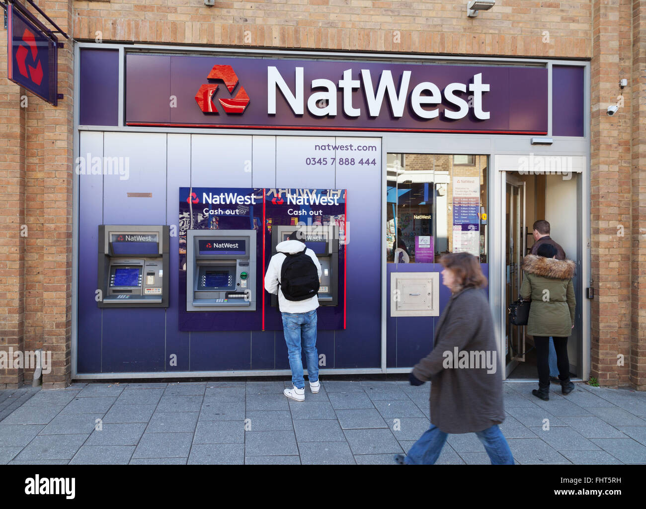 NatWest Bank, esterno, Burleigh Street branch, Cambridge Regno Unito Foto Stock