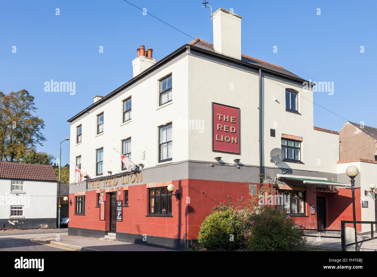 Il Pub Red Lion in Wolverhampton, Nottinghamshire, England, Regno Unito Foto Stock