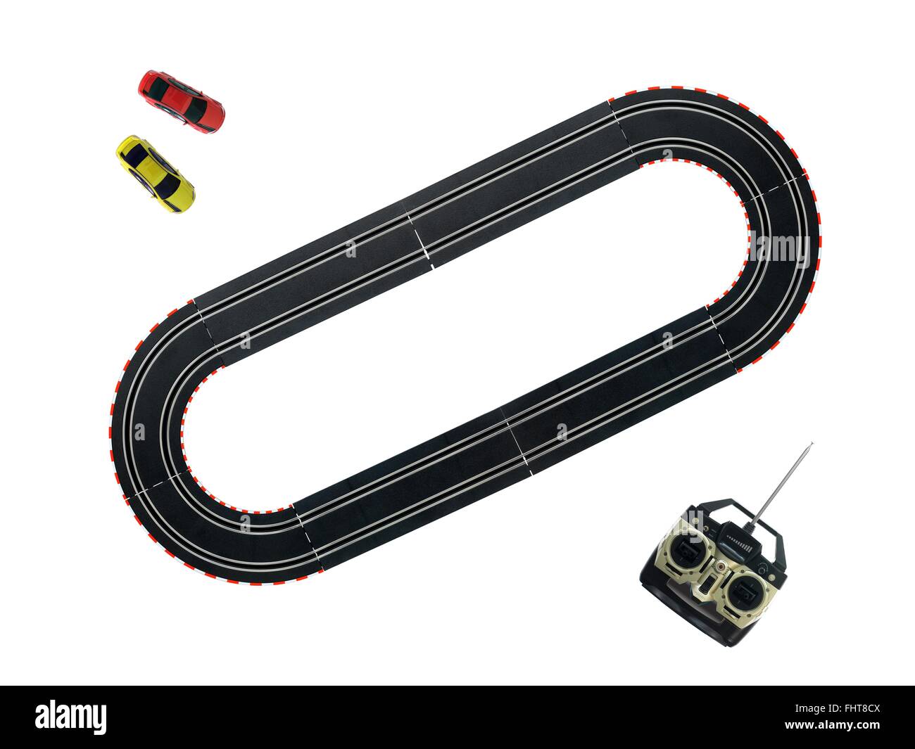Una immagine di un giocattolo slot car racing via Foto Stock Una immagine di un giocattolo slot car racing via Foto Stock