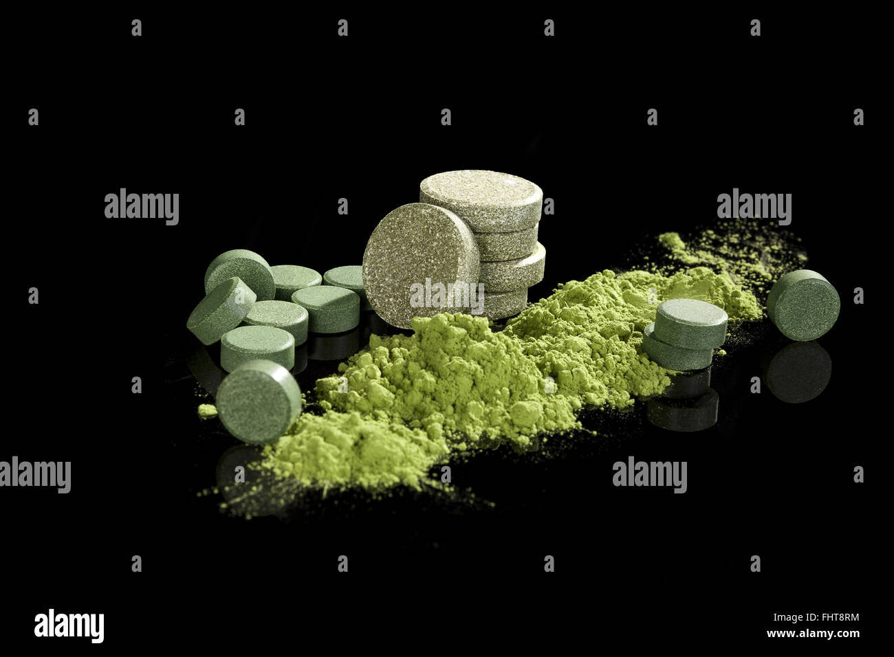 Green integratori dietetici. Foto Stock