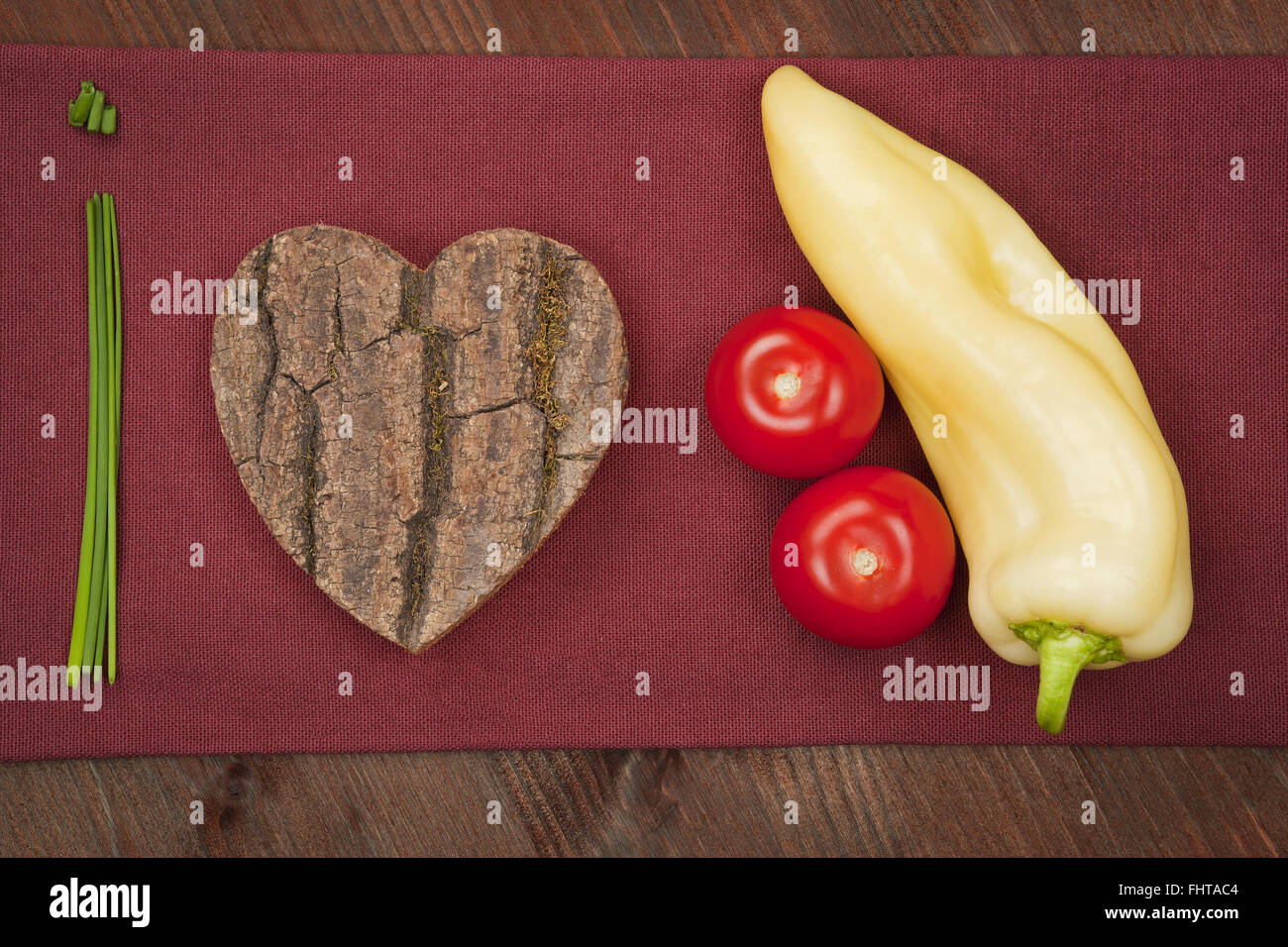 Noi amiamo il cibo sano. Foto Stock