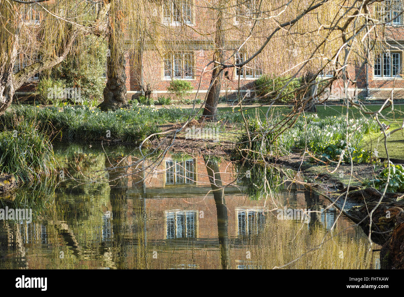 Alloggi per studenti a Emmanuel college, università di Cambridge, Inghilterra, fondata da Mildmay nel sedicesimo secolo. Foto Stock