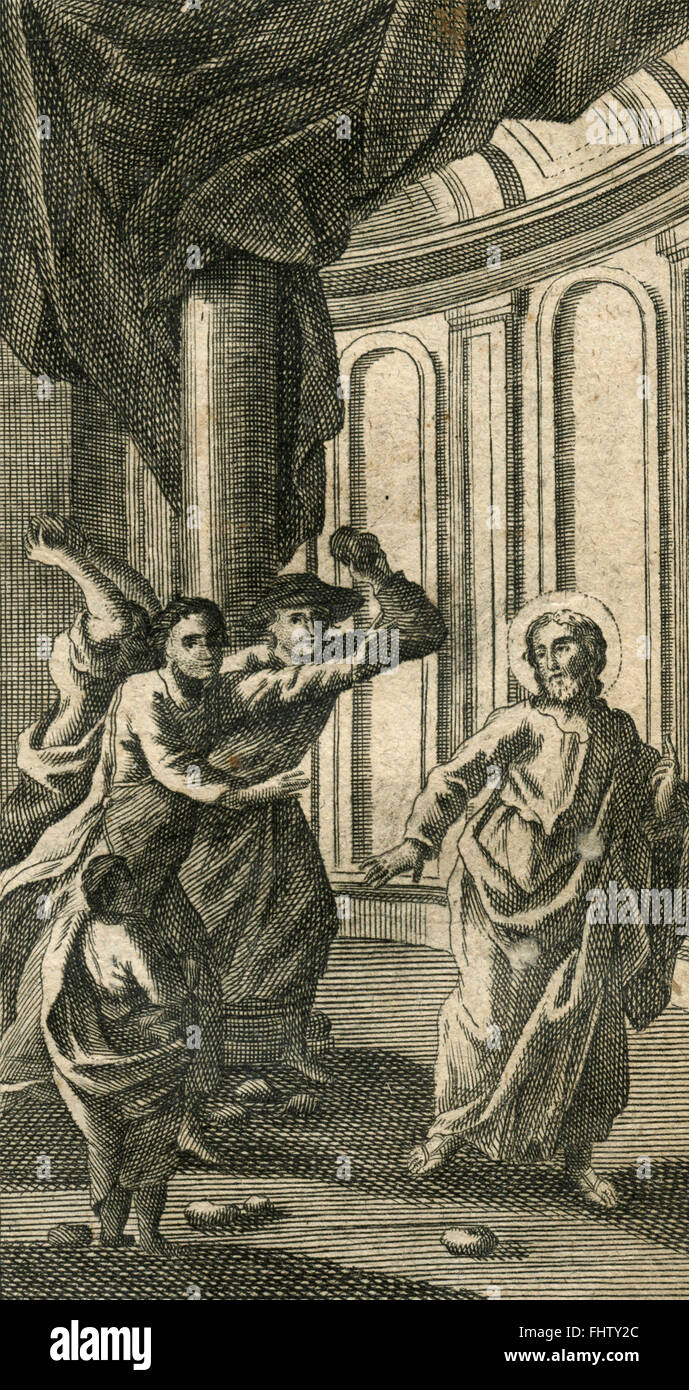 Pietre di concia al saint, vintage Print Foto Stock