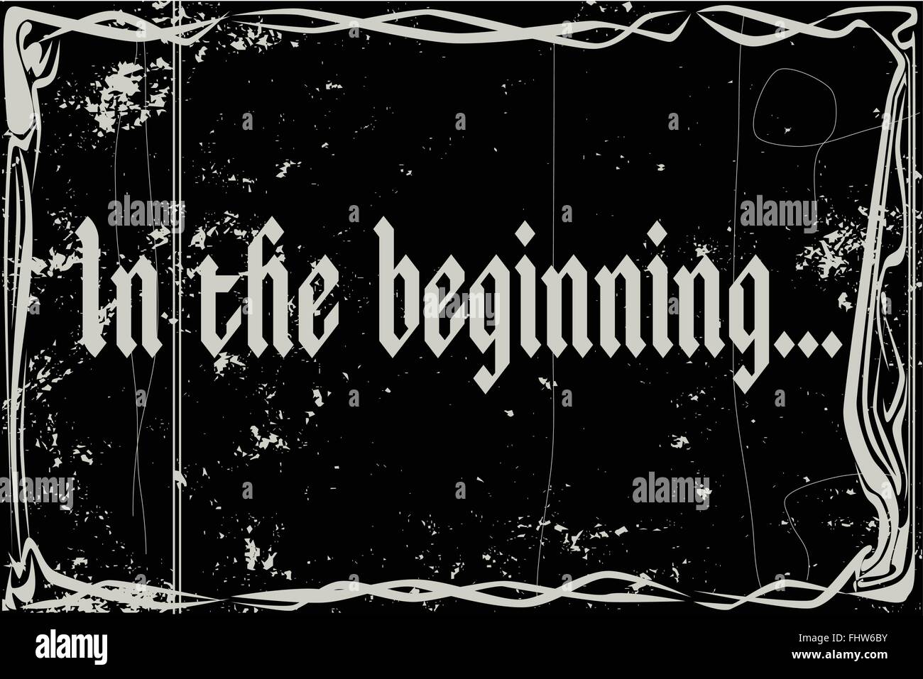 Heavy grunge silent movie frame con testo di una volta Illustrazione Vettoriale