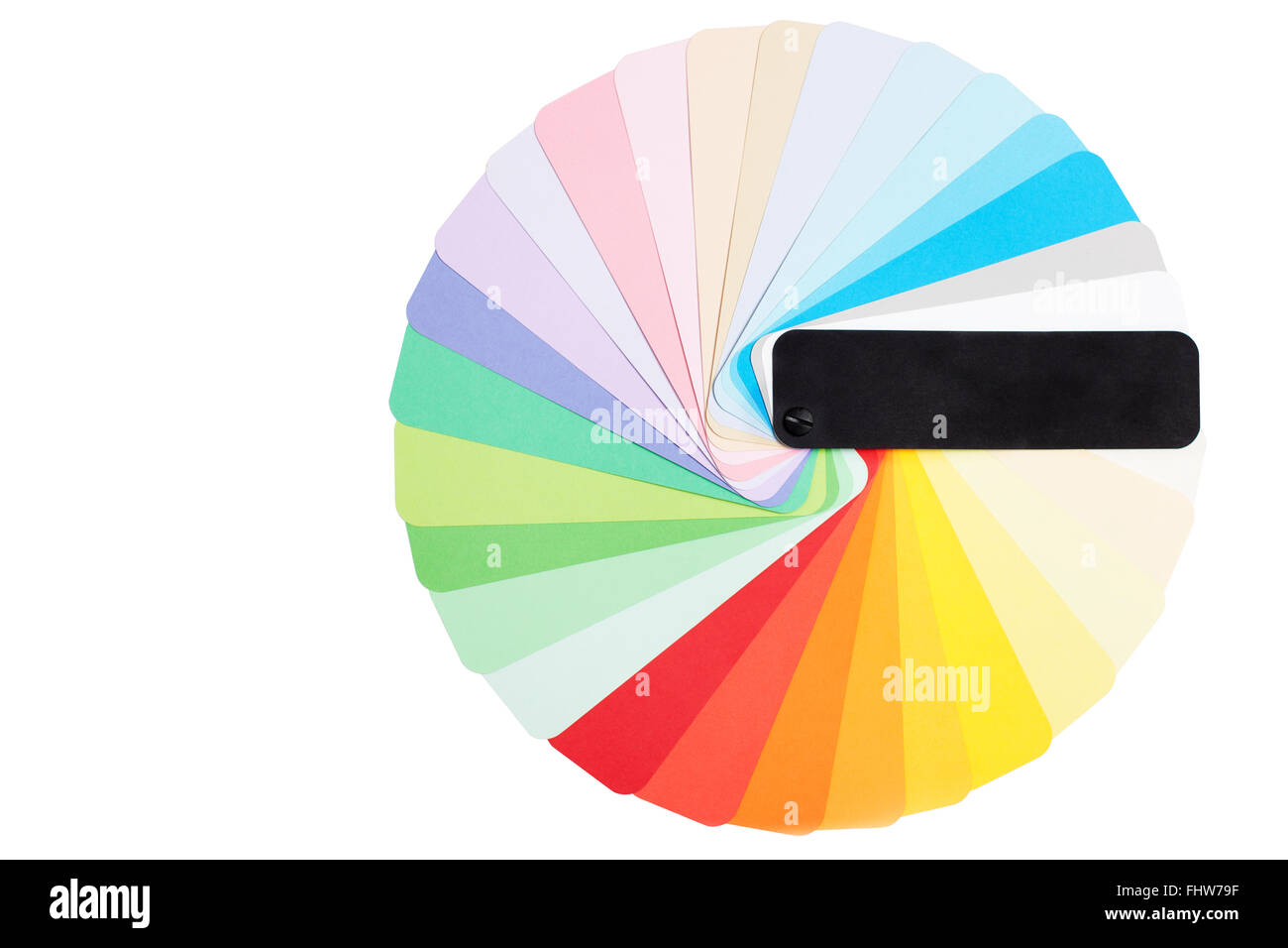 Tonda Colore tavolozza pantone. Un sacco di colori campione isolato su bianco Foto Stock