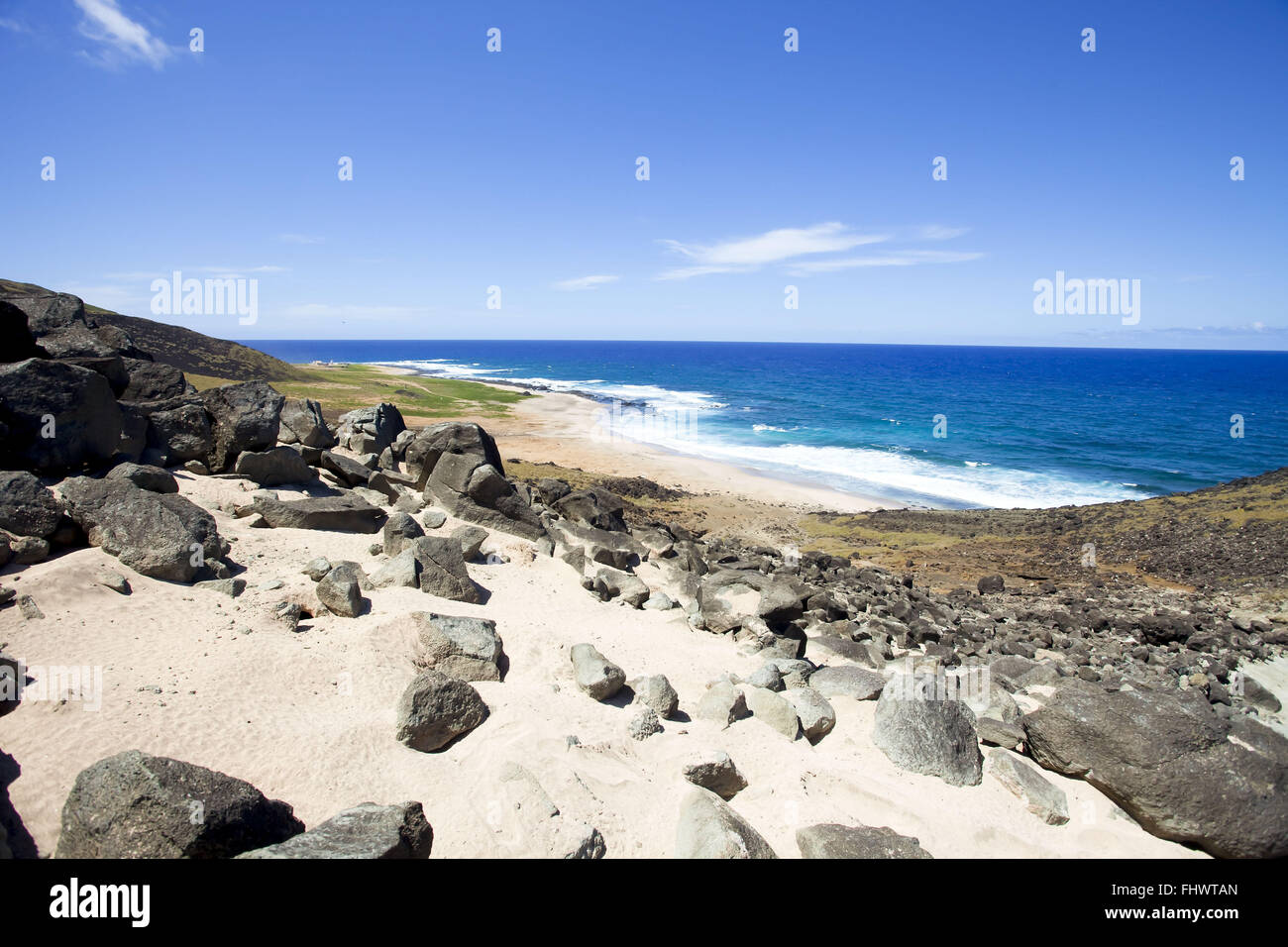Il paesaggio dell'isola di Trinidad nell'Oceano Atlantico Foto Stock