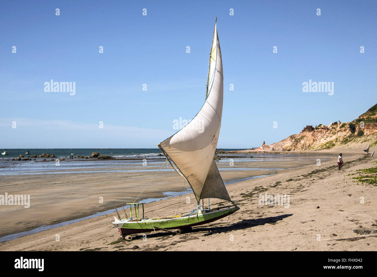 Raft pescatore in Peroba Beach Foto Stock