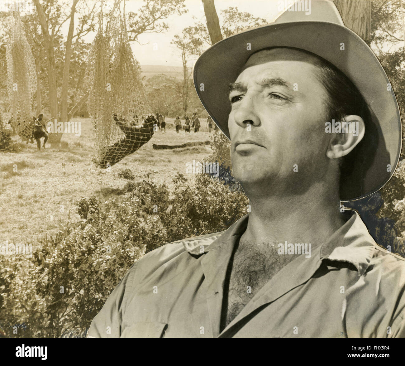 Attore Robert Mitchum nel film Il Grande Safari, STATI UNITI D'AMERICA 1963 Foto Stock